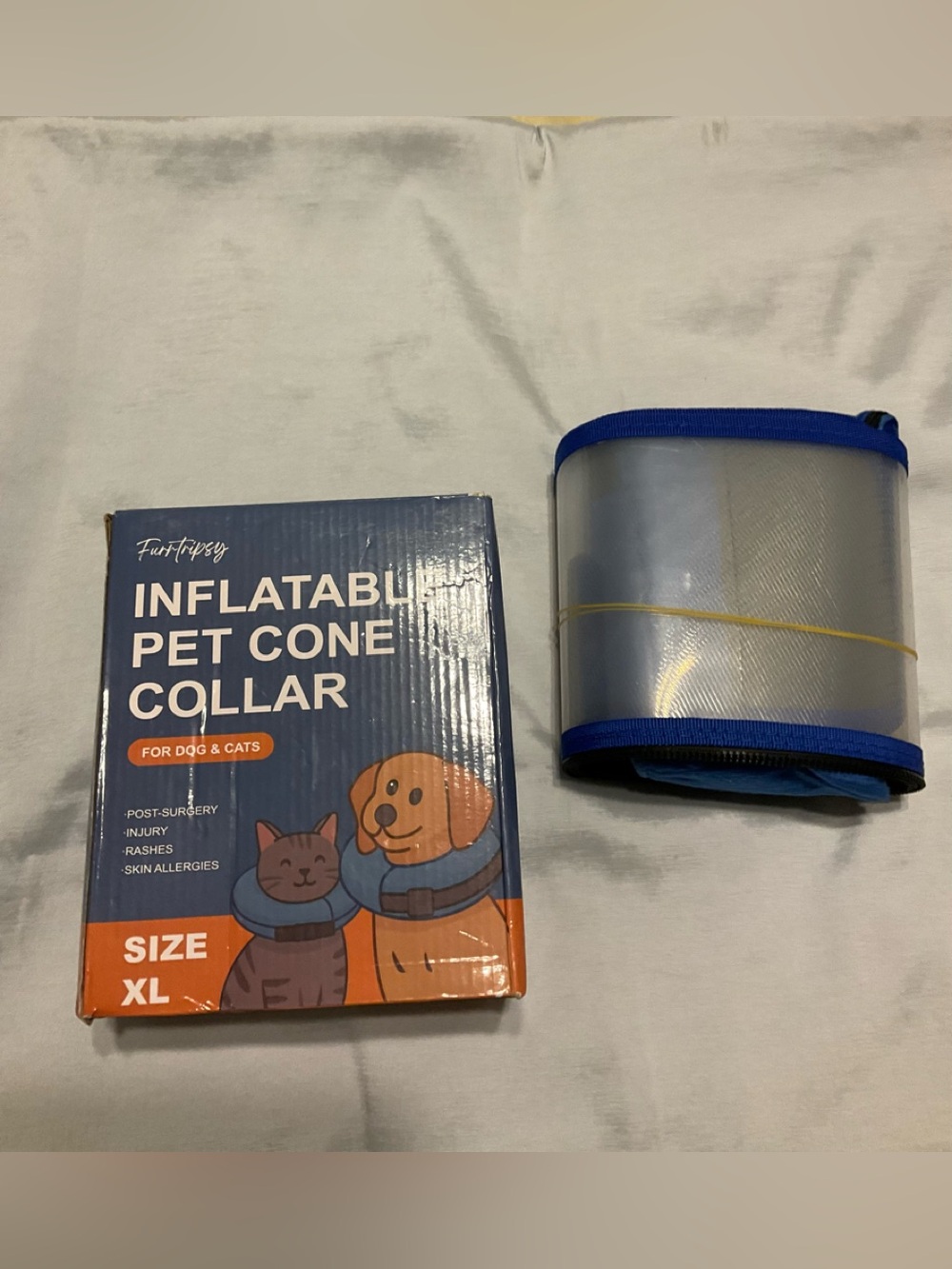 Inflatable Pet Cone Collar XL - Blue by